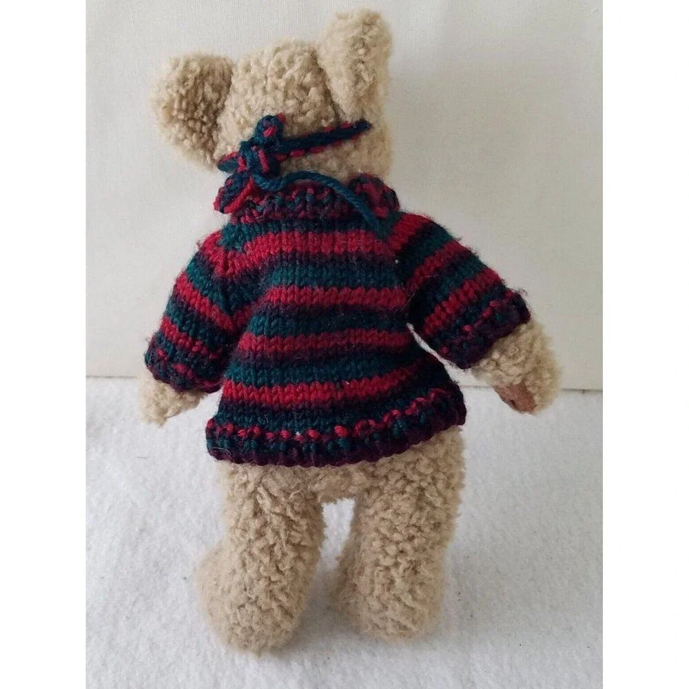 Stichler blonde bear plush‎ with multicolored sweater headband jointed legs